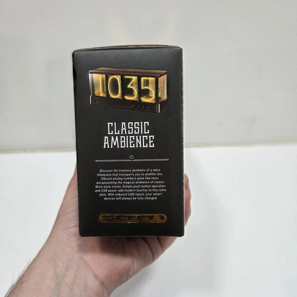 Vintage‎ Ambient Clock with Dual-Port Device Charging New In Box